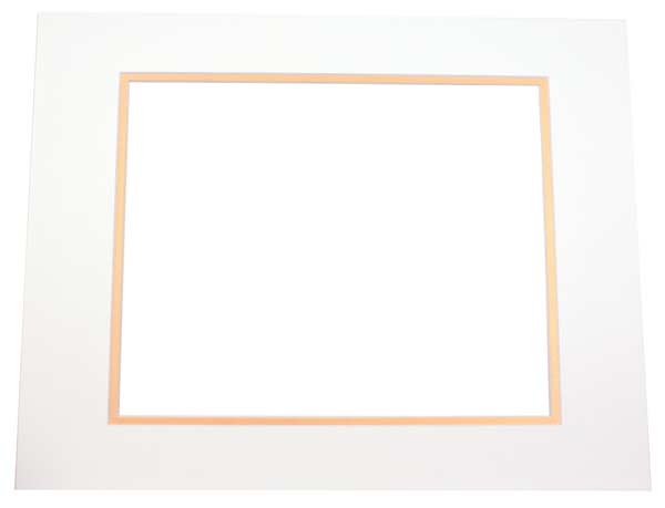 Mount Board Double thick Ivory/Gold 27.9x35.6cm with 20.6x27cm Window