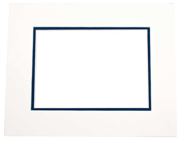 Mount Board Double thick Ivory/dark Blue 45.7x61cm with 32.1x47.3cm Window