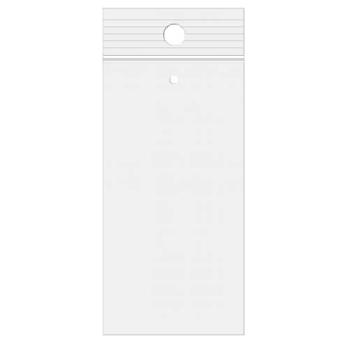 Grip Seal Bags with Hang and Vent-hole 5x20cm Crystal Clear PP 50 micron