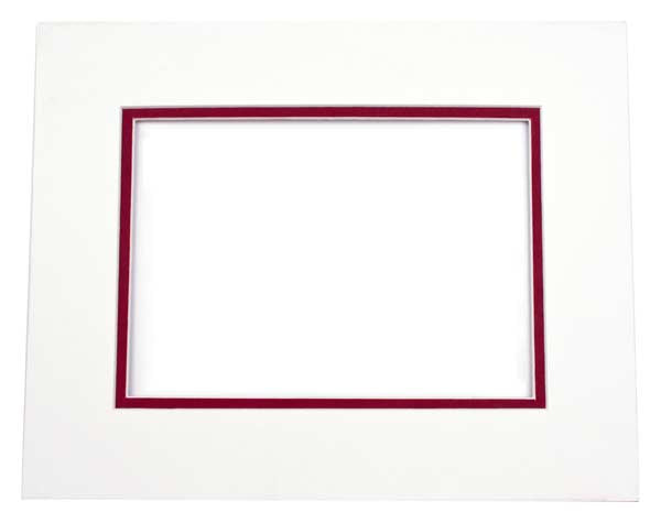 Fertig-Passepartouts 11.8x16.8cm Fenster - Elfenbein/Terrakotta doppelte Dicke - 20.3x25.4cm Außenrahmen (10 Stück) [MD20042]