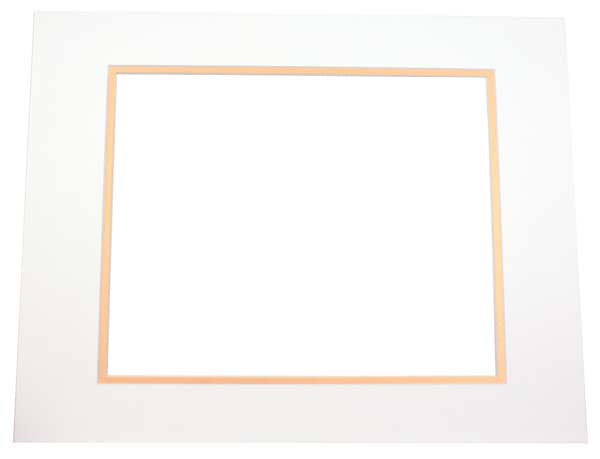 Fertig-Passepartouts 9.2 x 14.3cm Fenster - Elfenbein/Gold doppelte Dicke - 12.7 x 17.8cm Außenrahmen (10 Stück) [MD20132]