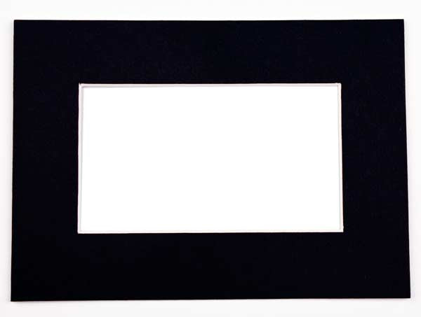 Fertig-Passepartouts 27 x 34.6cm Fenster - Schwarz - 40.6 x 50.8cm Außenrahmen (10 Stück) [MS20047]