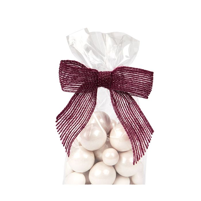 Schleife vorgebunden Rot Jute 8,9 cm (25 Stück) [JBOWR]