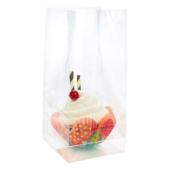 Cupcake-Beutel für 1 Jumbo-Cupcake 10.2x10.2x22.8cm Transparent (100 Stück) [CBG3]