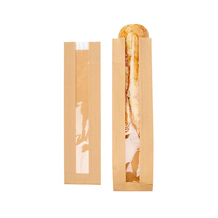 Kraft Klappenbeutel 8,9x5,1x35,6 cm mit Seitenfalte (100 Stück) [KBB1]