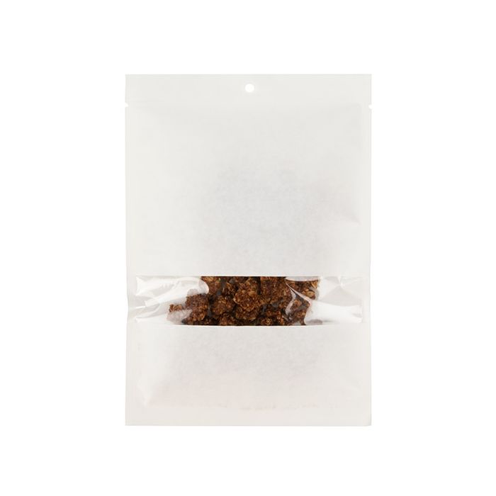 Kraft Klappenbeutel Weiß Umweltfreundlich 15,2x22,9 cm Verschließbar mit Fenster (100 Stück) [KHS69WKW]