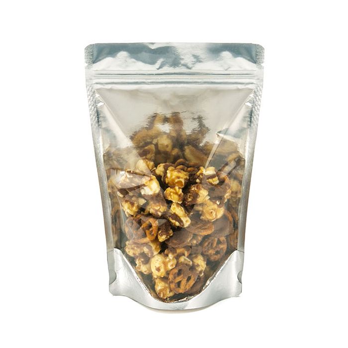 Standbodenbeutel Transparent/Kraft 14.9x8.9x23.2cm | 310 Gramm (100 Stück) [ZBGK7]