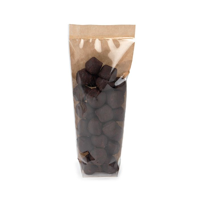 Blockbodenbeutel Kraft 5.1x4.4x21.6 cm mit Bodenblatt (100 Stück) [FGKB20]