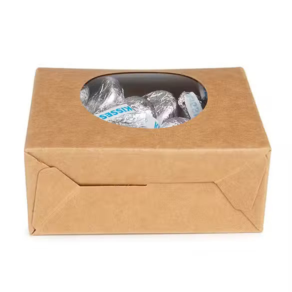 Pappschachteln mit rundem Fenster 8,9x3,8x10,2 cm (25 Stück) [FS340]