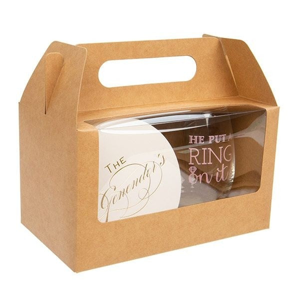 Pappschachteln mit Griffen Kraft Braun 17.8x10.2x10.2cm (25 Stück) [WKRG173]