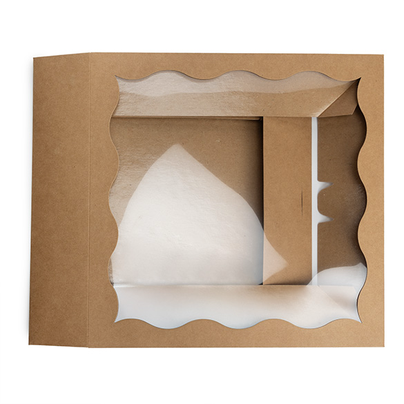 Kraft Papierschachtel mit gewelltem Sichtfenster 30,5x6,4x30,5 cm (25 Stück) [WKRG122]