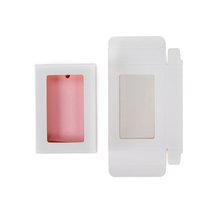 Pappschachteln Kraft weiß mit Fenster 7x2.1x10.3 cm (25 Stück) [WKRGW317]