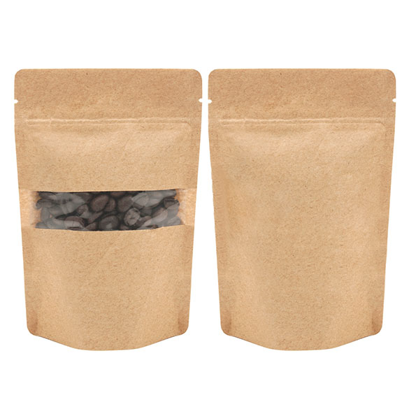 Standbodenbeutel Kraft 10.2x6x15.2cm | 57 Gramm (100 Stück) [ZBGW2K]