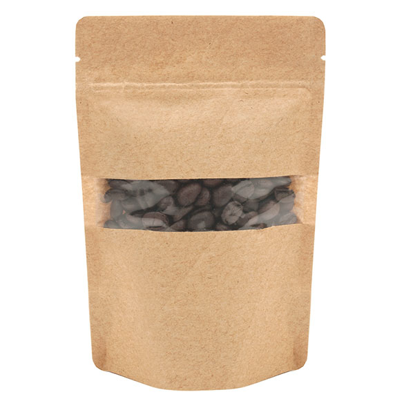 Standbodenbeutel Kraft 10.2x6x15.2cm | 57 Gramm (100 Stück) [ZBGW2K]