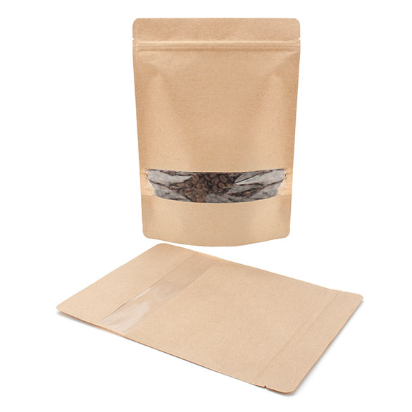 Standbodenbeutel Kraft 21x9x29cm | 510 Gramm (100 Stück) [ZBGW5K]