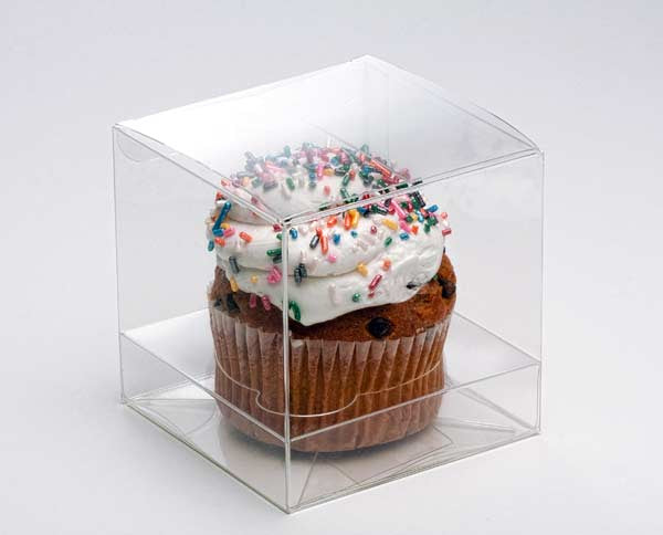 Cupcake-Boxen für 1 Jumbo-Cupcake 10.2x10.2x10.2cm Transparent (100 Stück) [CBS208]