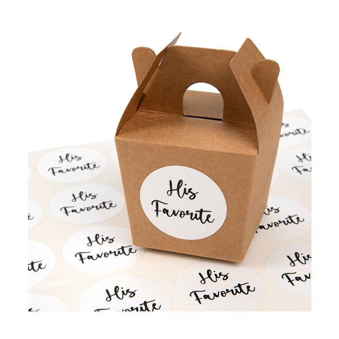 Sticker Rund "His Favorite" (Weiß mit Schwarz Text) 3,8 cm (1 Blatt) [LS1HHIS]