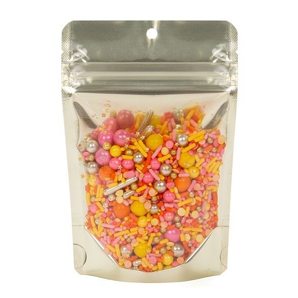 Standbodenbeutel Transparent/Mattgold 10.2x6x15.2cm | 57 Gramm (100 Stück) [ZBGMG2]