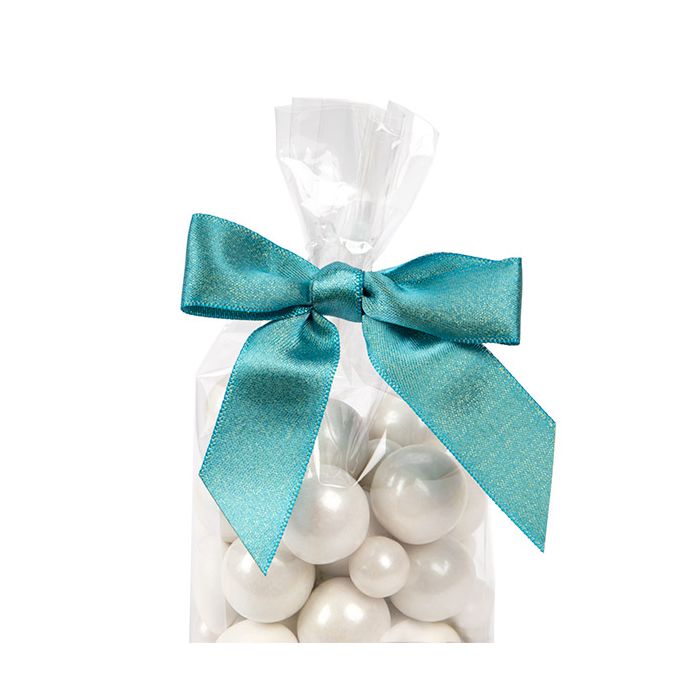 Schleife vorgebunden Metallic Blaugrün 8,9 cm (25 Stück) [MBOWTL]