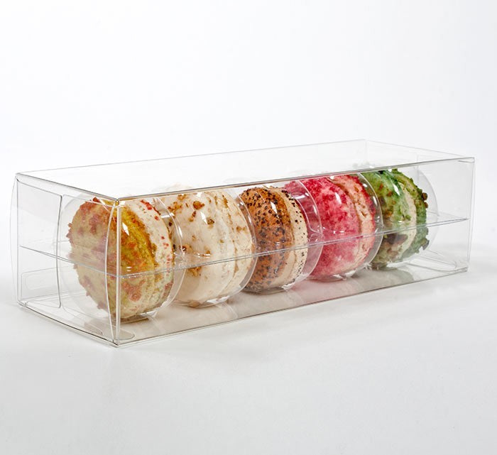 Macaron-Schachteln für 5 Macarons 6.5x5.1x19.1cm Transparent (25 Stück) [MBS1]