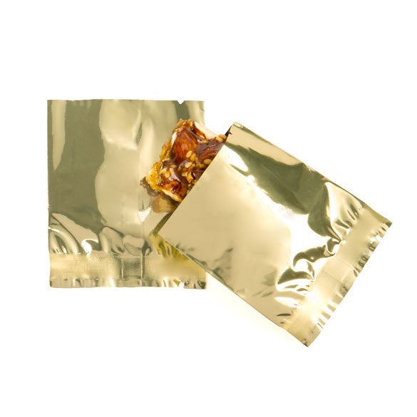 Plastikbeutel Gold 5x5.5cm Metallisiert und Verschweißbar (100 Stück) [SMB22QG]
