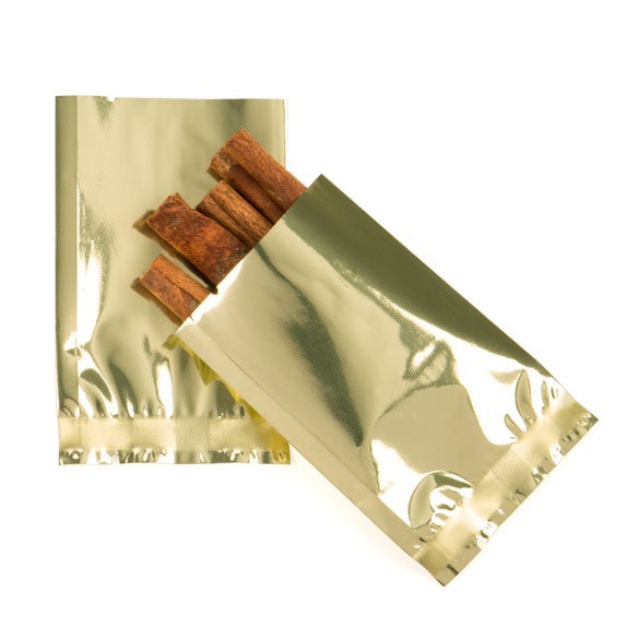 Plastikbeutel Gold 5x7.5cm Metallisiert und Verschweißbar (100 Stück) [SMB23SG]