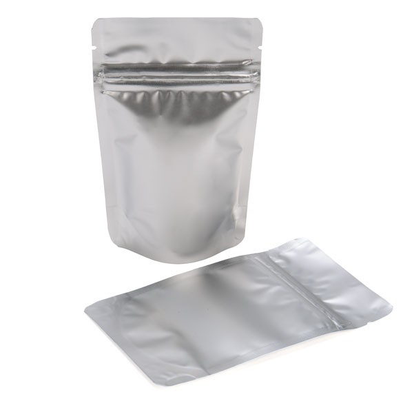Standbodenbeutel Silber 8x5x13cm | 28 Gramm (100 Stück) [ZBGM1S]