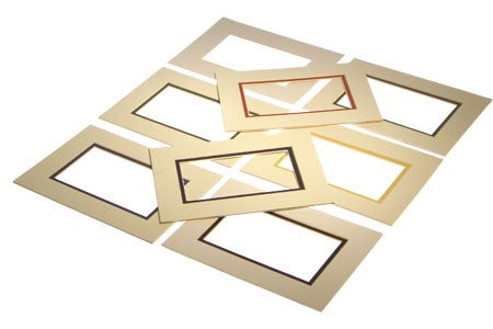 Fertig-Passepartouts 9.2 x 14.3cm Fenster - Elfenbein/Schwarz doppelte Dicke - 12.7 x 17.8cm Außenrahmen (10 Stück) [MD20129]