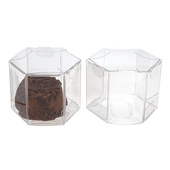 Klarsichtschachteln Hexagon 4.4x4.4x3.8cm (25 Stück) [FS353]