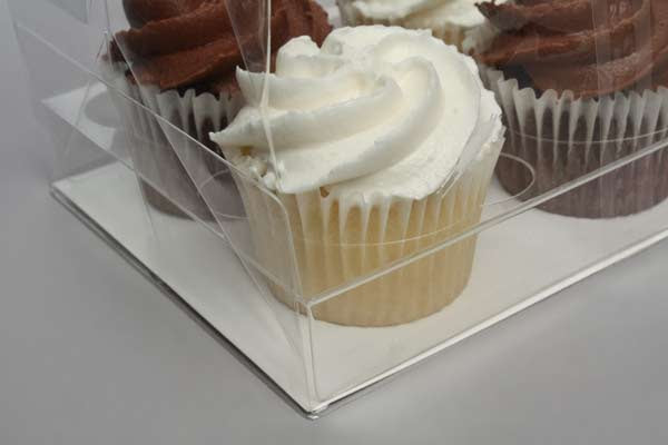 Cupcake-Beutel mit Einsatz für 6 Mini-Cupcakes 17.8x10.5x22.9cm Transparent (100 Stück) [CBG7]