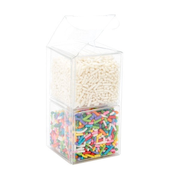 Plastic Gift Boxes set - 2 boxes - 4.1x4.1x7.9cm (25 pieces) [NBS7]