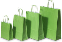 Paper Carrier Bags Green 22+10x31cm Kraft 90 grams