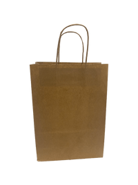 Paper Carrier Bags Brown 22x10x31cm Kraft 90 grams with twisted handles