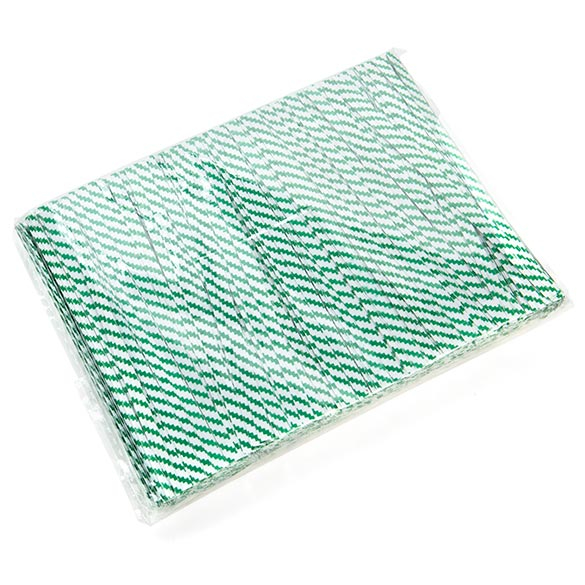 Verschluss-Streifen 10.2x0.4cm Papier Weiß/Grün gestreift (1,000 Stück) [TT4WGS]