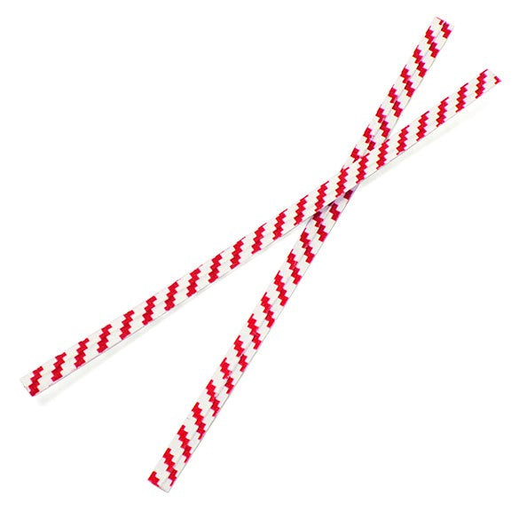 Verschluss-Streifen 10.2x0.4cm Papier Weiß/Rot gestreift (1,000 Stück) [TT4WRS]