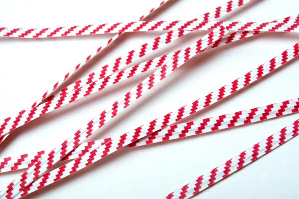Verschluss-Streifen 10.2x0.4cm Papier Weiß/Rot gestreift (1,000 Stück) [TT4WRS]