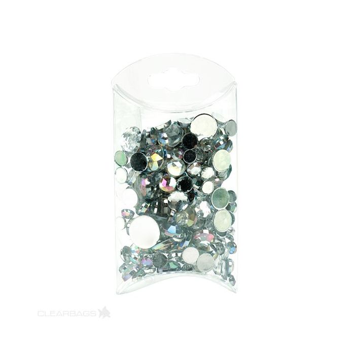 Kissenschachteln Transparent 5.1x1.9x7.6cm mit Aufhängeloch (25 Stück) [PB75]