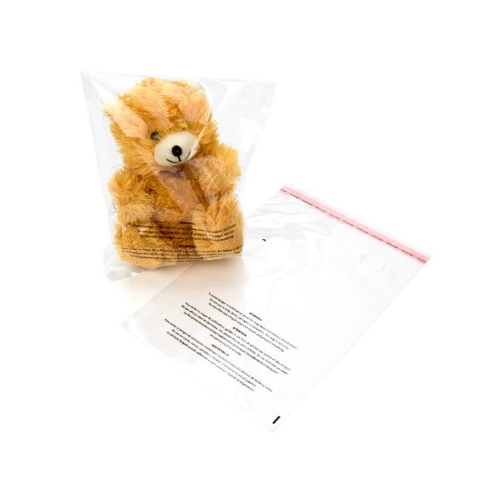 Plastikbeutel 20.3x25.4cm mit Erstickungswarnung - Wiederverschließbar (100 Stück) [PFW1810]