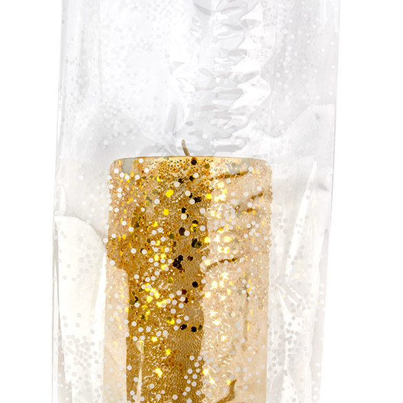 Bedruckte Beutel feine Punkte Weiß 12.5x8x29 cm mit Seitenfalten (100 Stück) [G5SW]