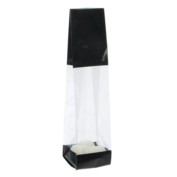 Bedruckte Beutel Schwarz - 5.1x4.8x24.1cm mit Seitenfalten (100 Stück) [G1BK]
