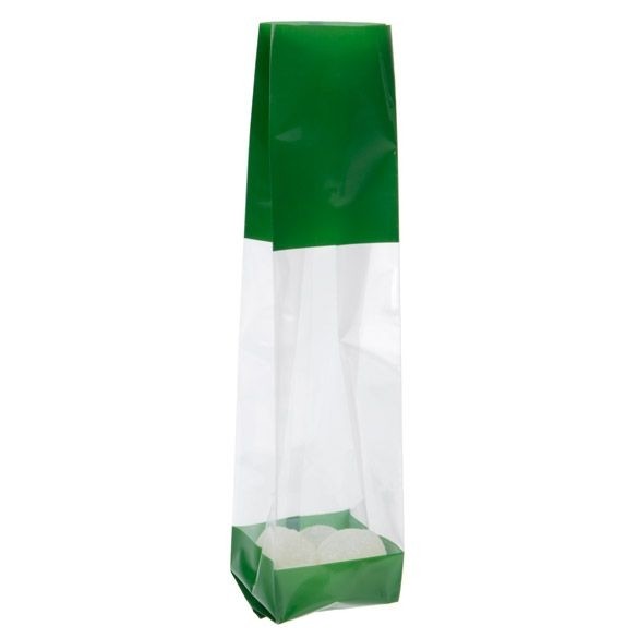 Bedruckte Beutel Grün - 5.1x4.8x24.1cm mit Seitenfalten (100 Stück) [G1GR]