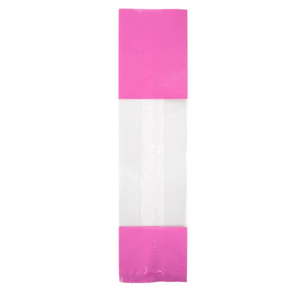 Bedruckte Beutel Rosa - 6.7x4.8x27.3cm mit Seitenfalten (100 Stück) [G2PK]