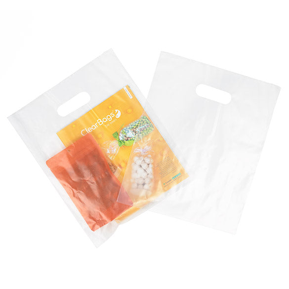Tragetaschen Gefrostet- 20% Recyceltes PE  30.5x38.1cm (100 Stück) [H1215FT1R]