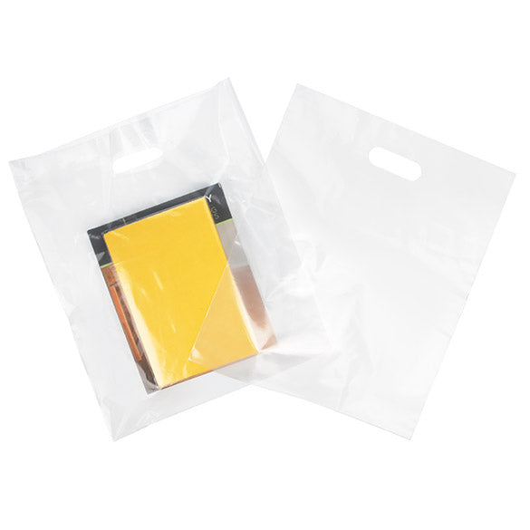 Tragetaschen Transparent - 20% Recyceltes PE 38.1x45.7cm (100 Stück) [H1518CL1R]