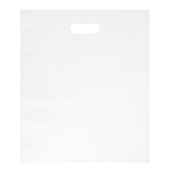 Tragetaschen Weiß - 20% Recyceltes PE 38.1x45.7cm (100 Stück) [H1518WT1R]