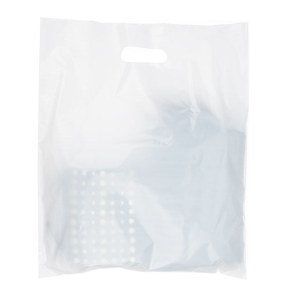 Tragetaschen Weiß - 20% Recyceltes PE 38.1x45.7cm (100 Stück) [H1518WT1R]