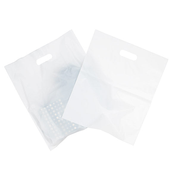 Tragetaschen Weiß - 20% Recyceltes PE 38.1x45.7cm (100 Stück) [H1518WT1R]
