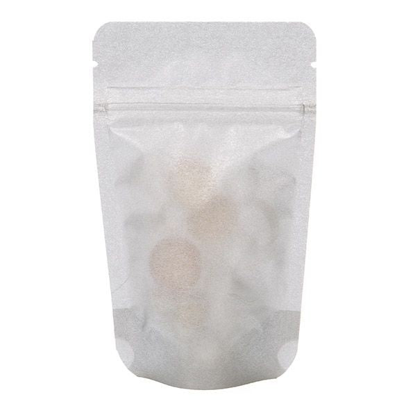 Standbodenbeutel Reispapier Silber 8x5x13cm | 28 Gramm (100 Stück) [ZBGR1SS]