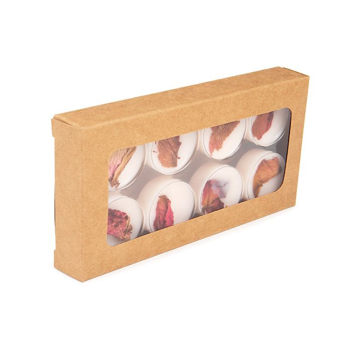 Kraft Artisan Candy Box Set, Round Insert 7x2.1x13.8 cm (25 pieces) [CNDYR273]