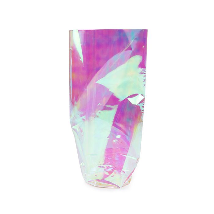 Plastikbeutel Runde Boden Schillernd 8,3x25,4 cm mit Bodenblatt (50 Stück) [RPBGH3]